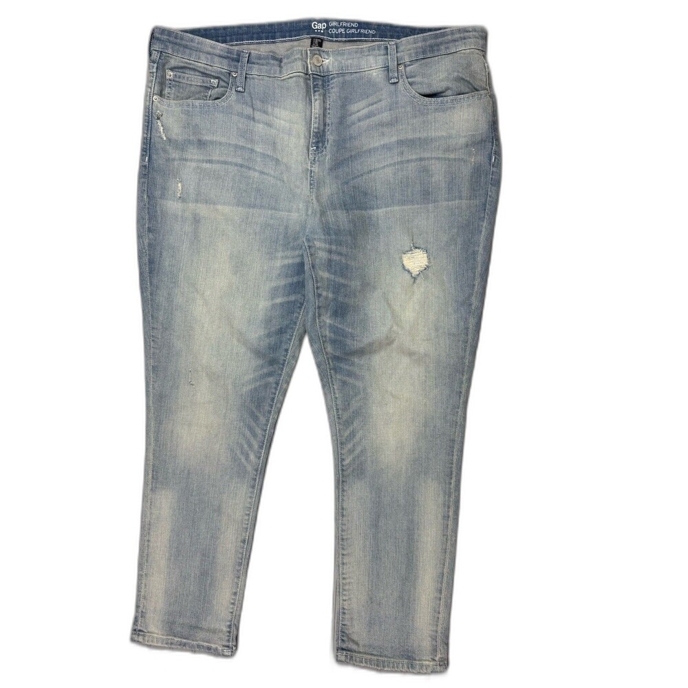 Gap Size 18 Womens Jeans Girlfriend Stretch High Rise Light Wash Straight